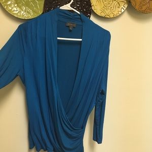 Woman long sleeve shirt blue casual